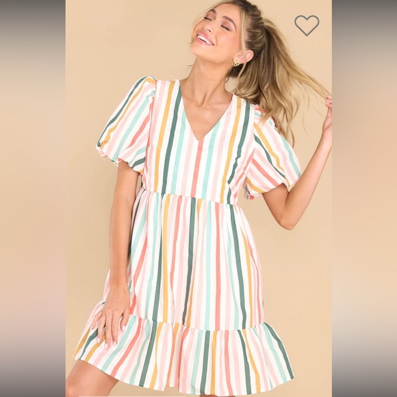 NEW Pastel Striped Mini Dress - Picture 5 of 6